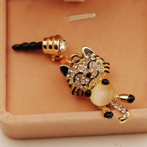 Phone Accessories a smiling tiger Dust Plug headphone Plug For Iphone & Ipad & Samsung& HTC